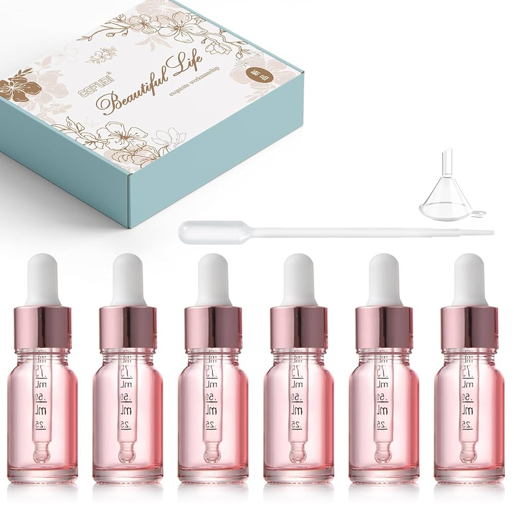 Amazon.co.jp: スポイトボトル 10ml 6個 遮光瓶 ピンク